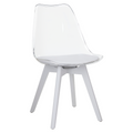 Scaun BALI 3 NEW, transparent alb, acrilat/piele ecologica/alb