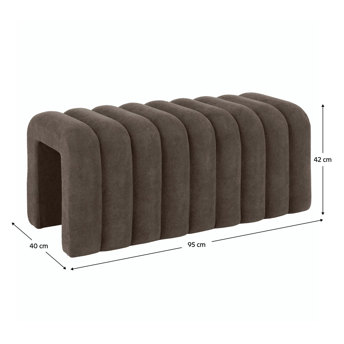 Bancă hol Sundo – schiță cu dimensiuni