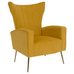 Fotoliu relaxant BARET, tesatura Velvet galben