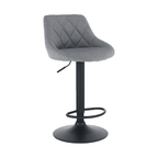Scaun bar TERKAN, material textil gri/negru