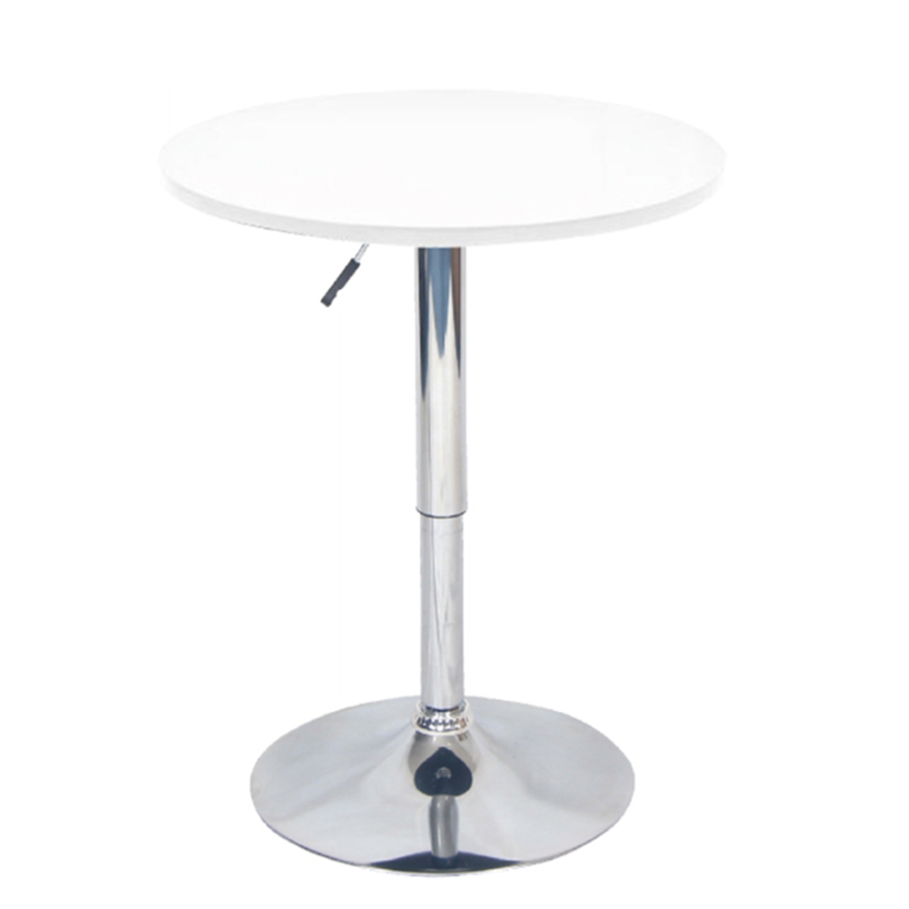 Masa de bar cu inaltime reglabila BRANY 2 NEW, alb, diametru 60 cm