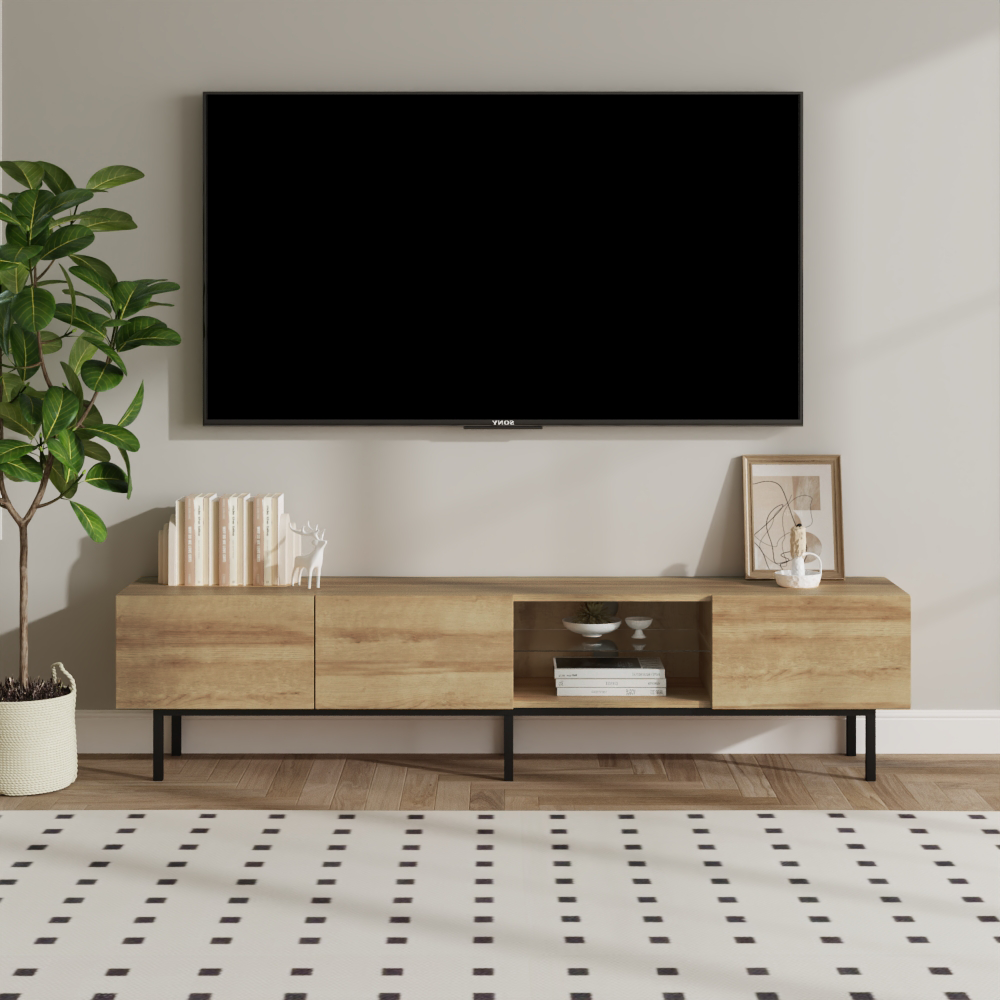 Masuta TV BASTIEN, stejar / negru