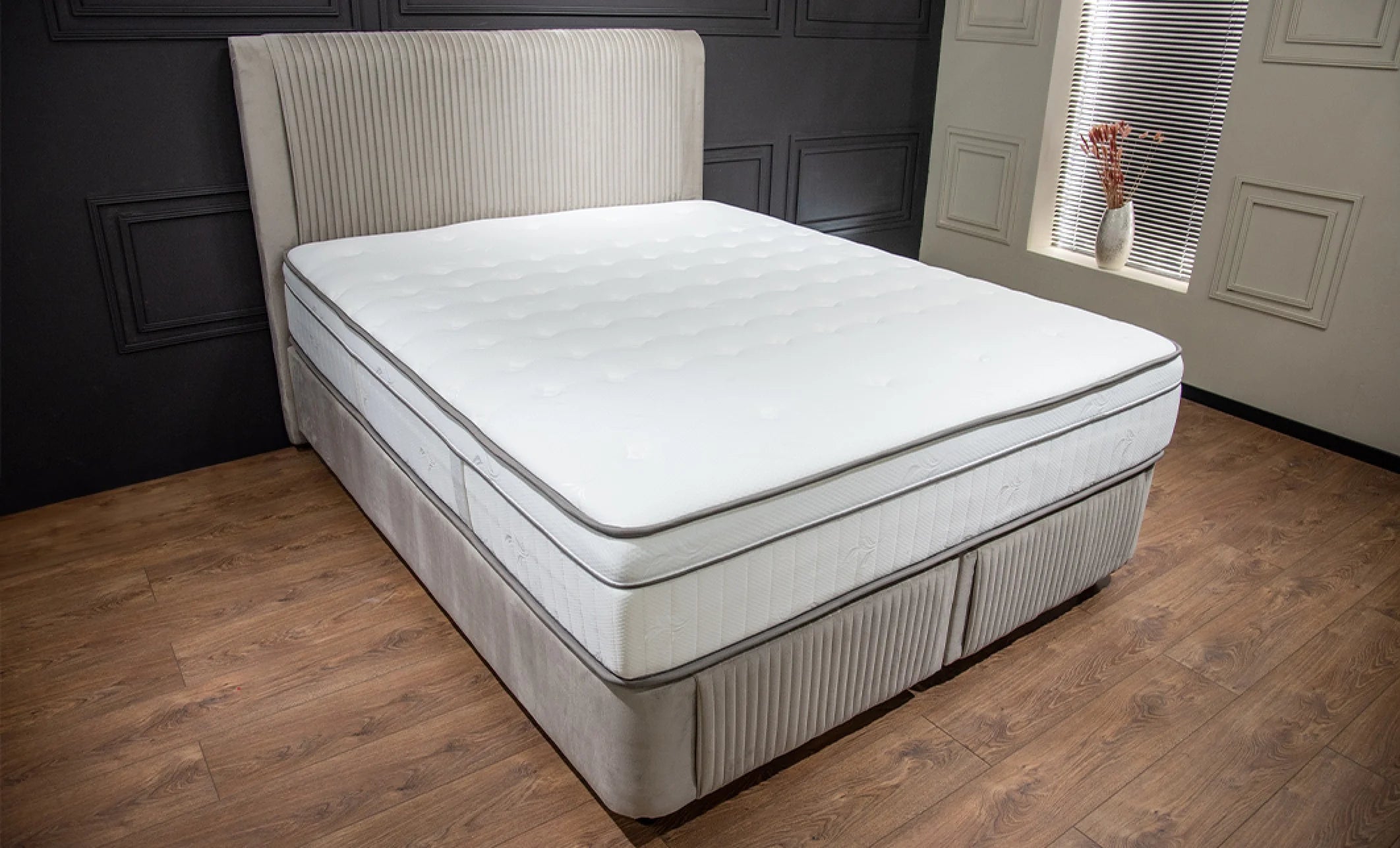 Set pat tapitat Saltea Bella Beige, vedere 6