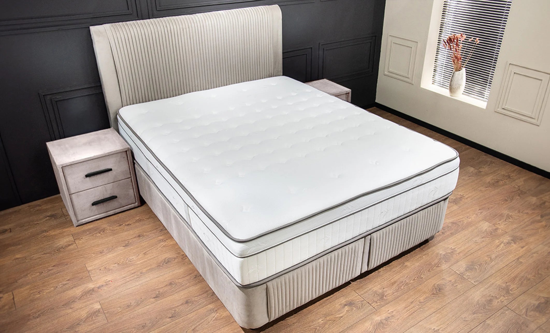 Set pat tapitat Saltea Bella Beige, vedere 5