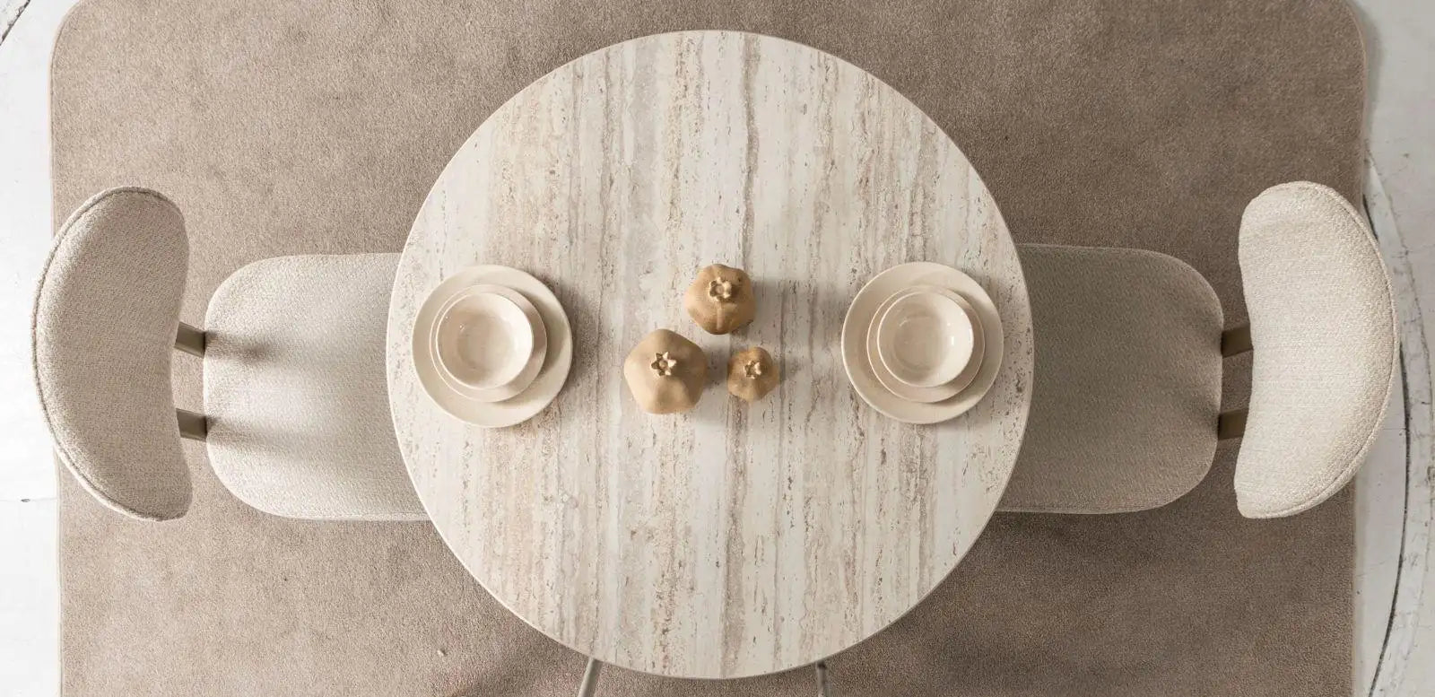 Masa living rotunda din travertin 90*90*76 cm Bern – Maxinova (imaginea 2)