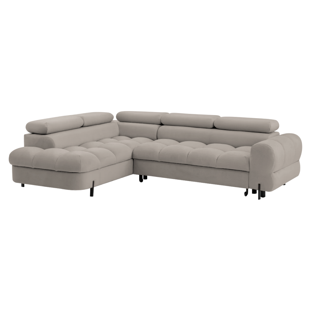 Set canapea de colt BERON ROH, bej Taupe, pe stanga