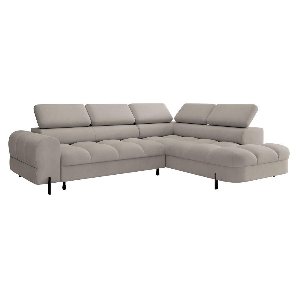 Set de canapea de colt, bej Taupe, pe dreapta, BERON ROH