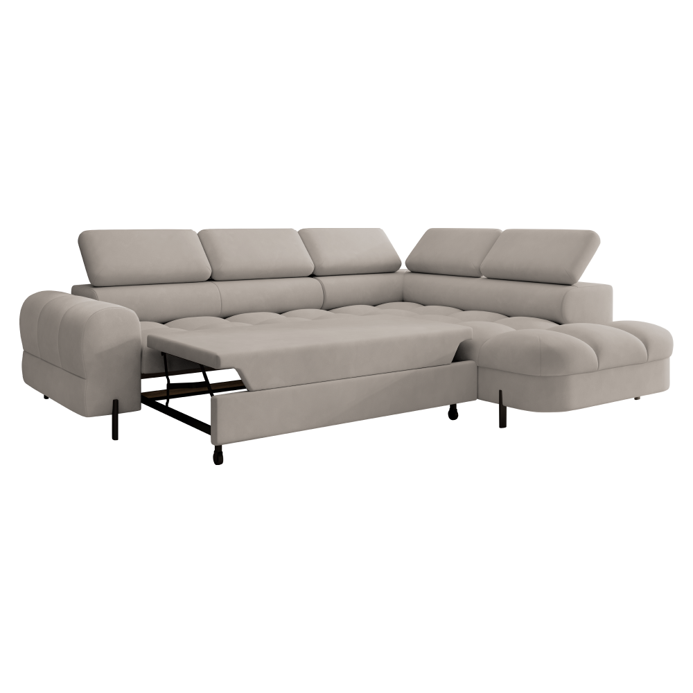 Set de canapea de colt, bej Taupe, pe dreapta, BERON ROH