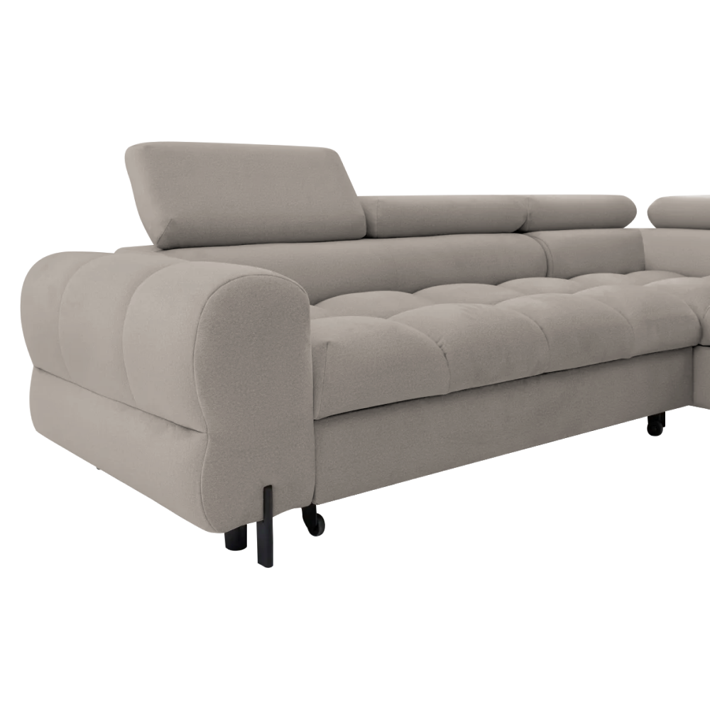 Set de canapea de colt, bej Taupe, pe dreapta, BERON ROH