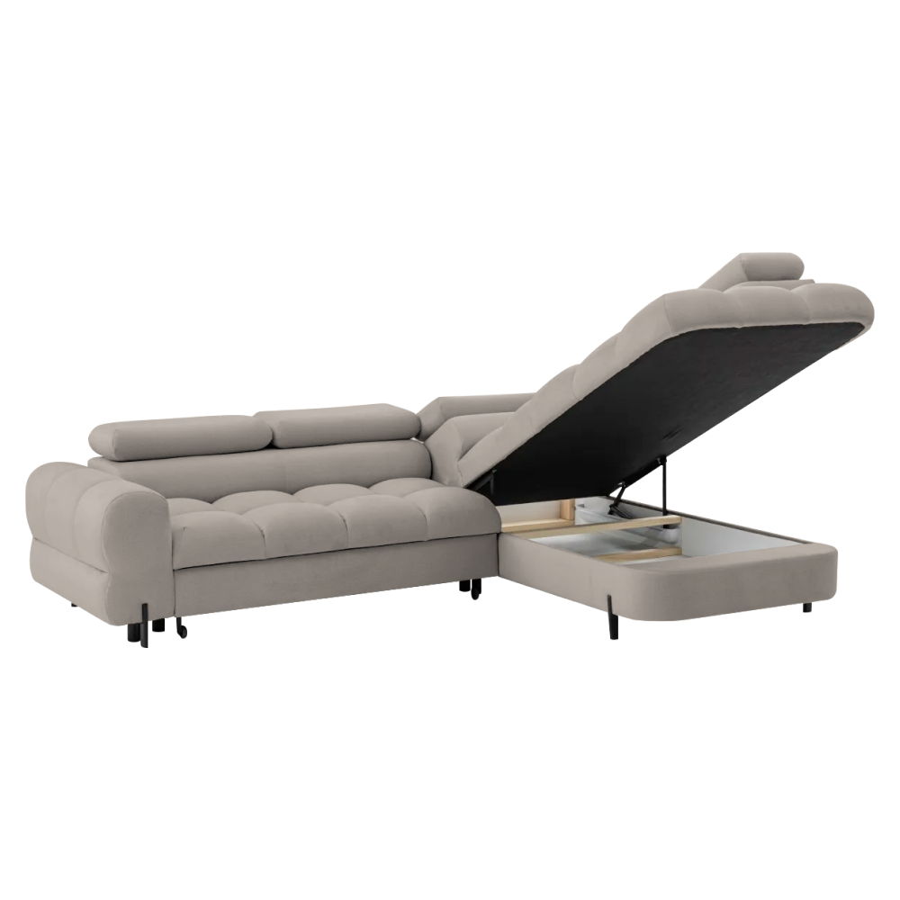 Set de canapea de colt, bej Taupe, pe dreapta, BERON ROH