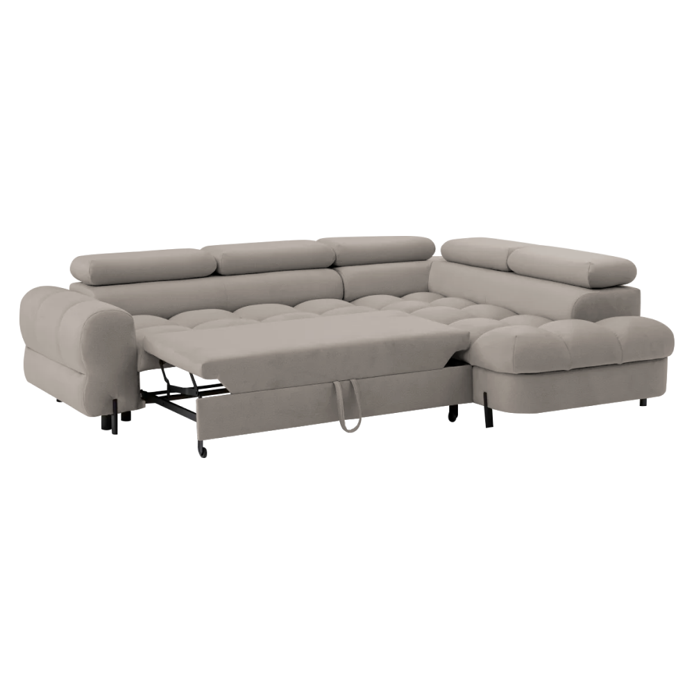 Set de canapea de colt, bej Taupe, pe dreapta, BERON ROH