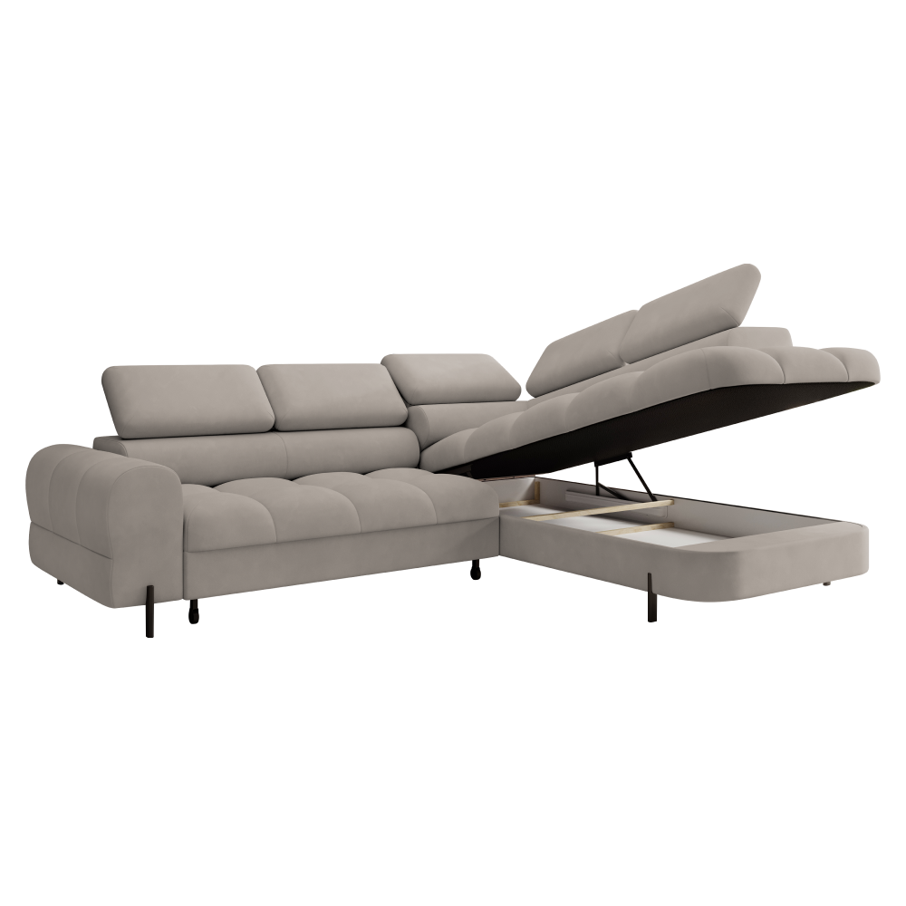 Set de canapea de colt, bej Taupe, pe dreapta, BERON ROH