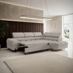 Set de canapea de colt, bej Taupe, pe dreapta, BERON ROH