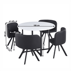 Set dining BEVAN, alb / negru
