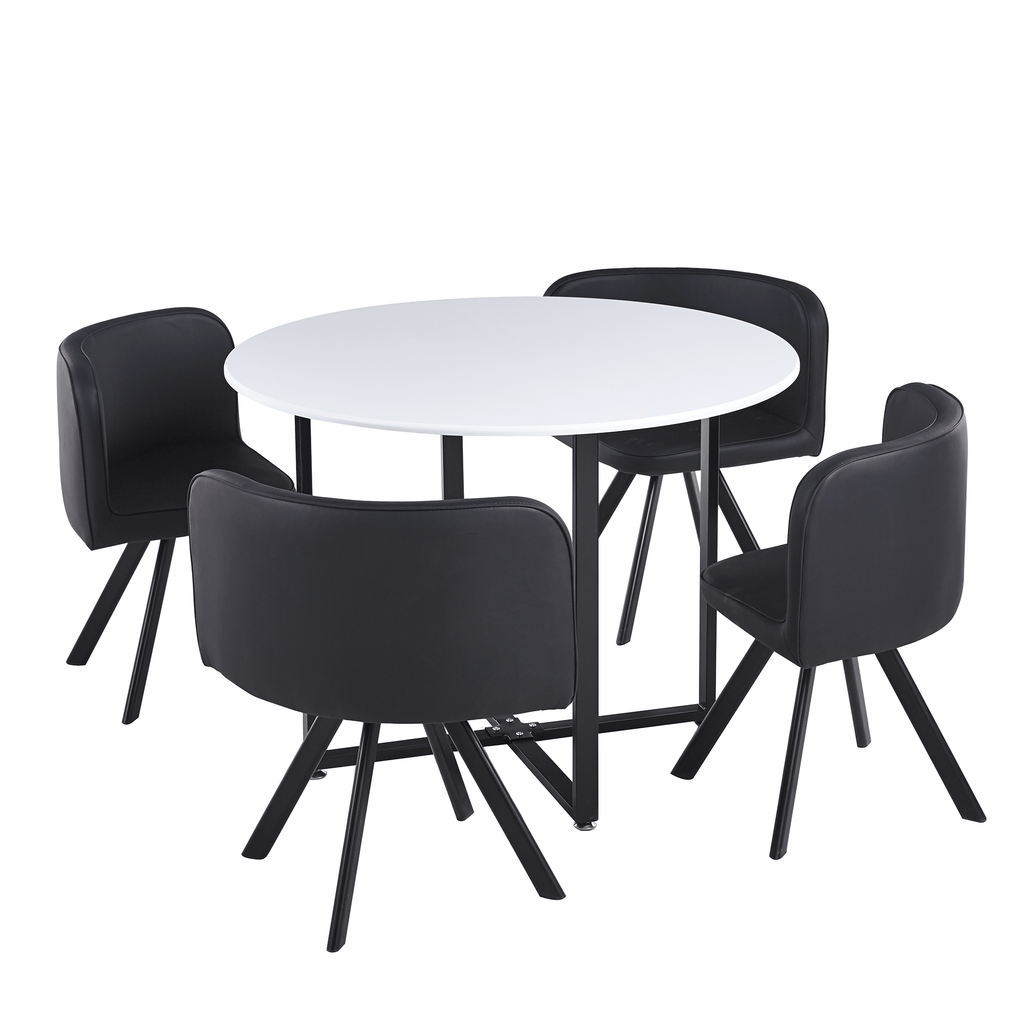 Set dining BEVAN, alb / negru