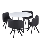 Set dining BEVAN, alb / negru
