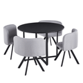 Set de mobilier dining 1+4 BEVAN NEW, negru/gri deschis