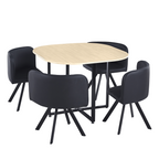 Set dining BEVIS, stejar / negru