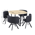 Set dining BEVIS, stejar / negru