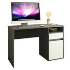 Birou PC BILI, grafit / alb