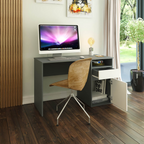 Birou PC BILI, grafit / alb