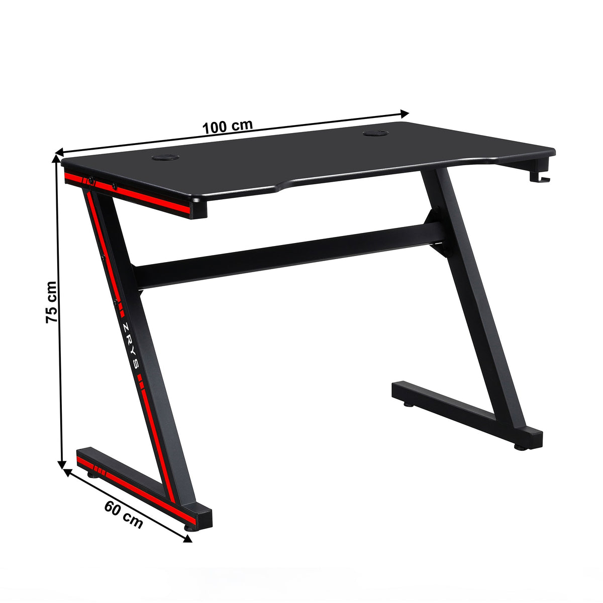 Birou gaming Mackenzie – schiță cu dimensiuni