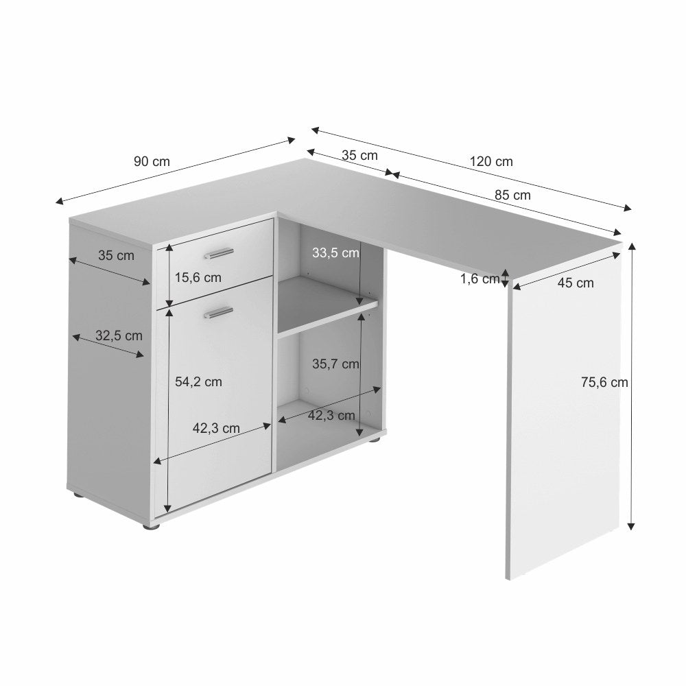 Birou Kalimero – schiță cu dimensiuni
