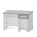 Birou Kentak – schiță cu dimensiuni