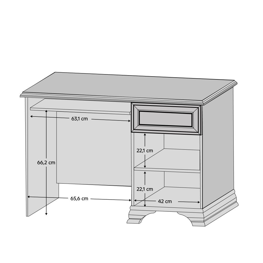 Birou Kentak – schiță cu dimensiuni