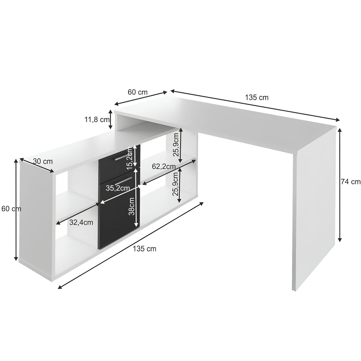 Birou Noe – schiță cu dimensiuni