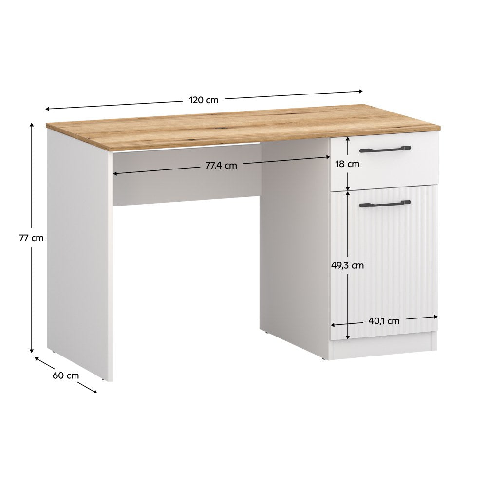 Birou Velis – schiță cu dimensiuni