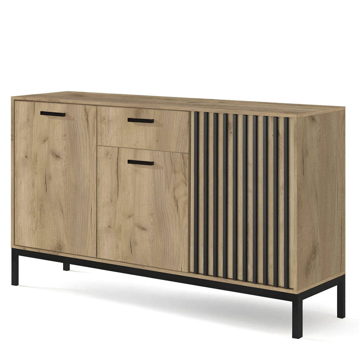 Comoda LAMINO, stejar / negru