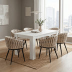 Masa dining ERODIN, alb