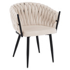 Scaun de bucatarie BLER, bej deschis tesatura velvet/negru