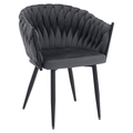 Scaun de bucatarie BLER, gri inchis tesatura velvet/negru
