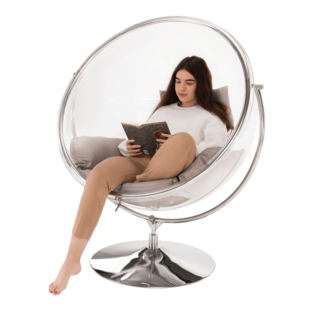 Fotoliu leagan BUBBLE, argintiu / gri