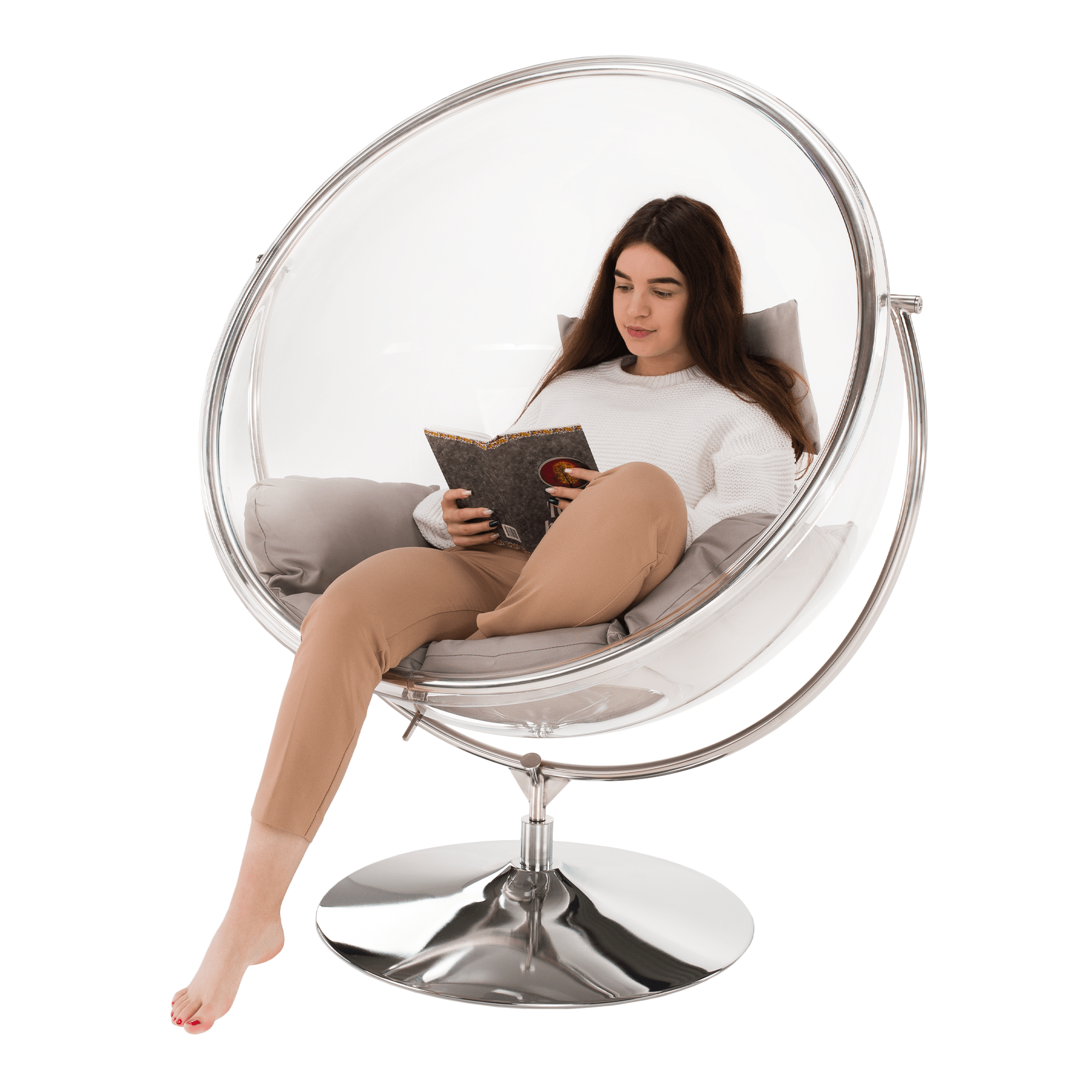 Fotoliu leagan BUBBLE, argintiu / gri