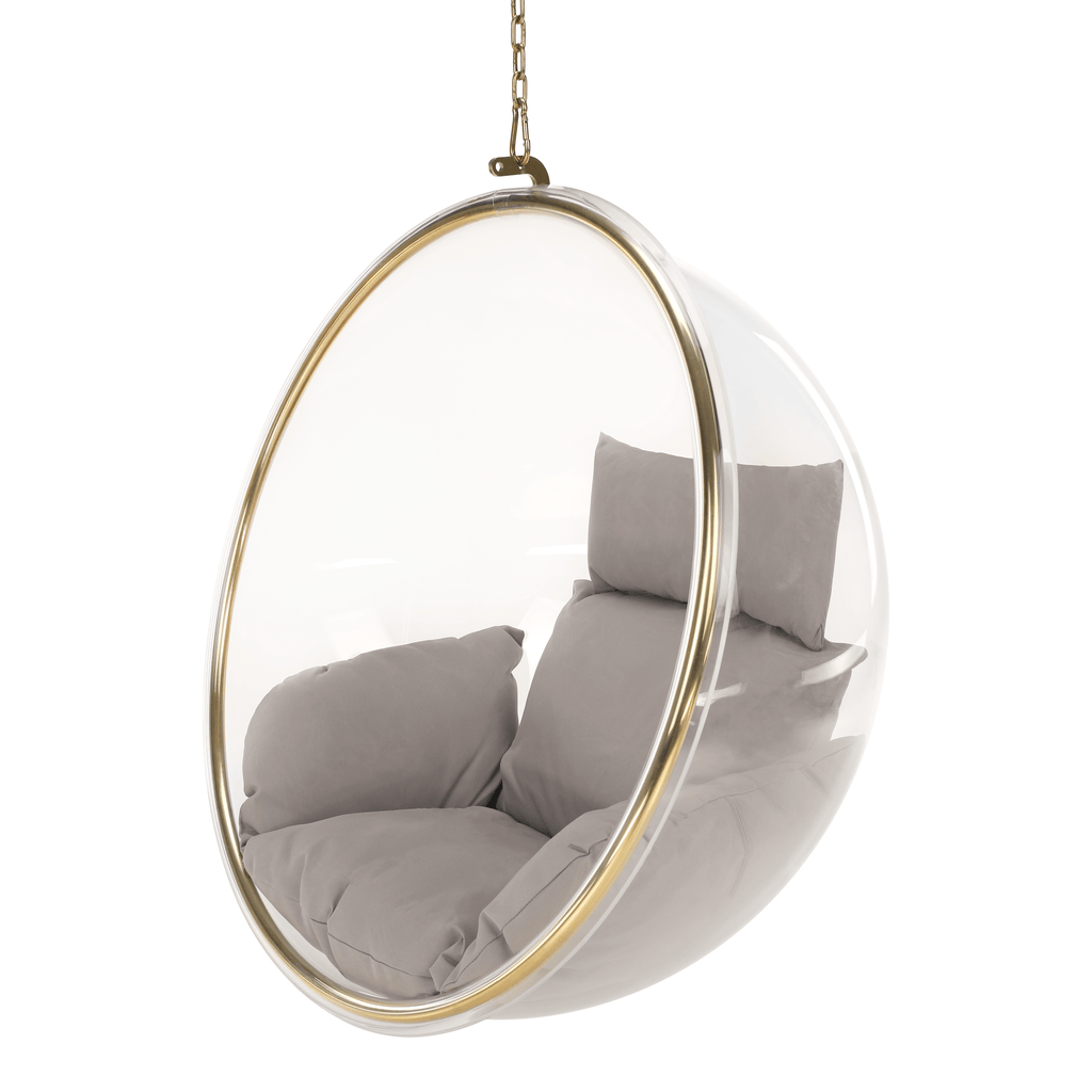 Fotoliu leagan BUBBLE, auriu / gri