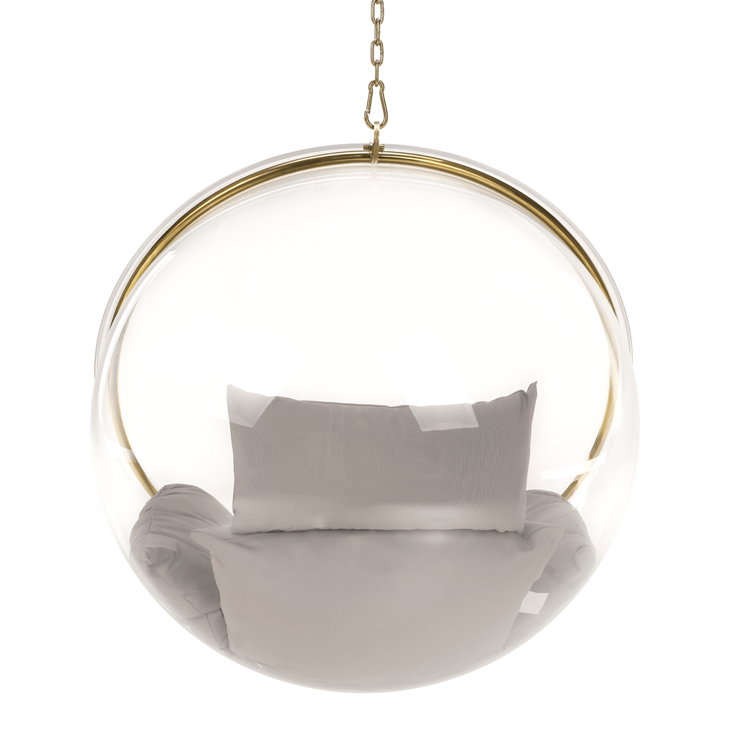 Fotoliu leagan BUBBLE, auriu / gri
