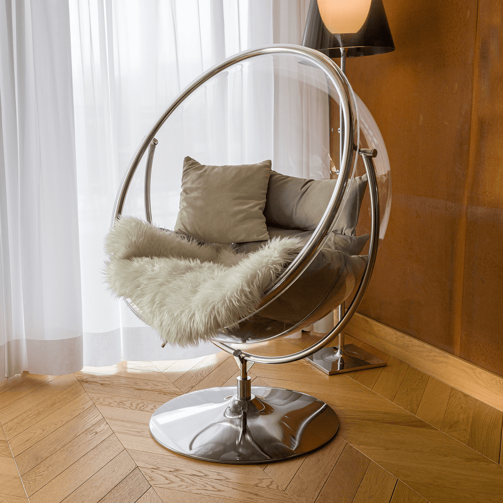 Fotoliu leagan BUBBLE, argintiu / gri