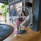 Fotoliu leagan BUBBLE, argintiu / gri
