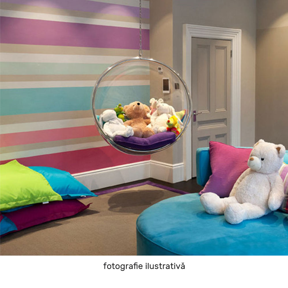 Fotoliu leagan BUBBLE, auriu / alb