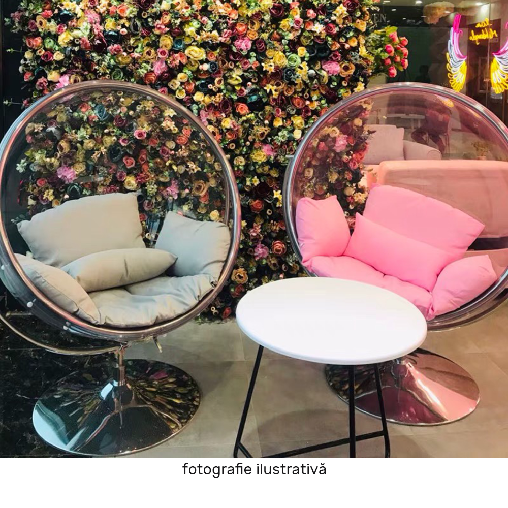 Fotoliu leagan BUBBLE, argintiu / gri