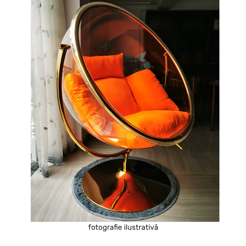 Fotoliu leagan BUBBLE, argintiu / gri