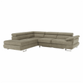 Set canapea cu spatiu de depozitare BUTON R, maro deschis melanj, material textil, stanga