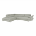 Set canapea cu spatiu de depozitare BUTON R, gri deschis, material textil, stanga