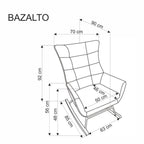 Fotoliu BAZALTO, galben mustar / negru