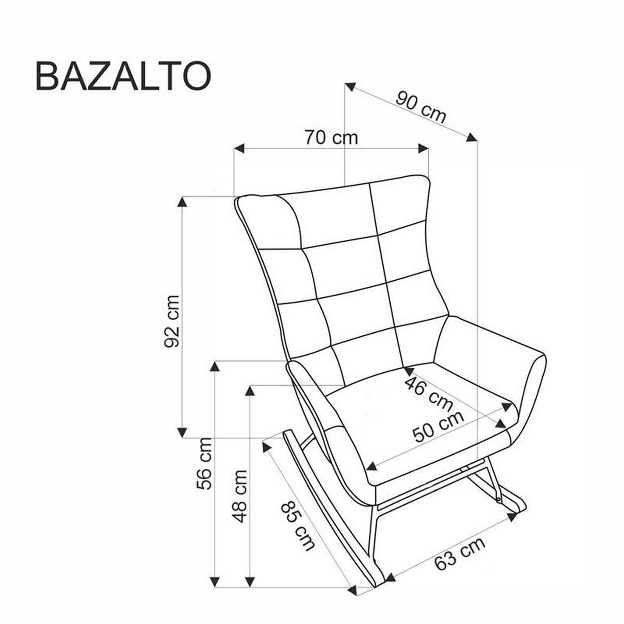 Fotoliu BAZALTO, galben mustar / negru