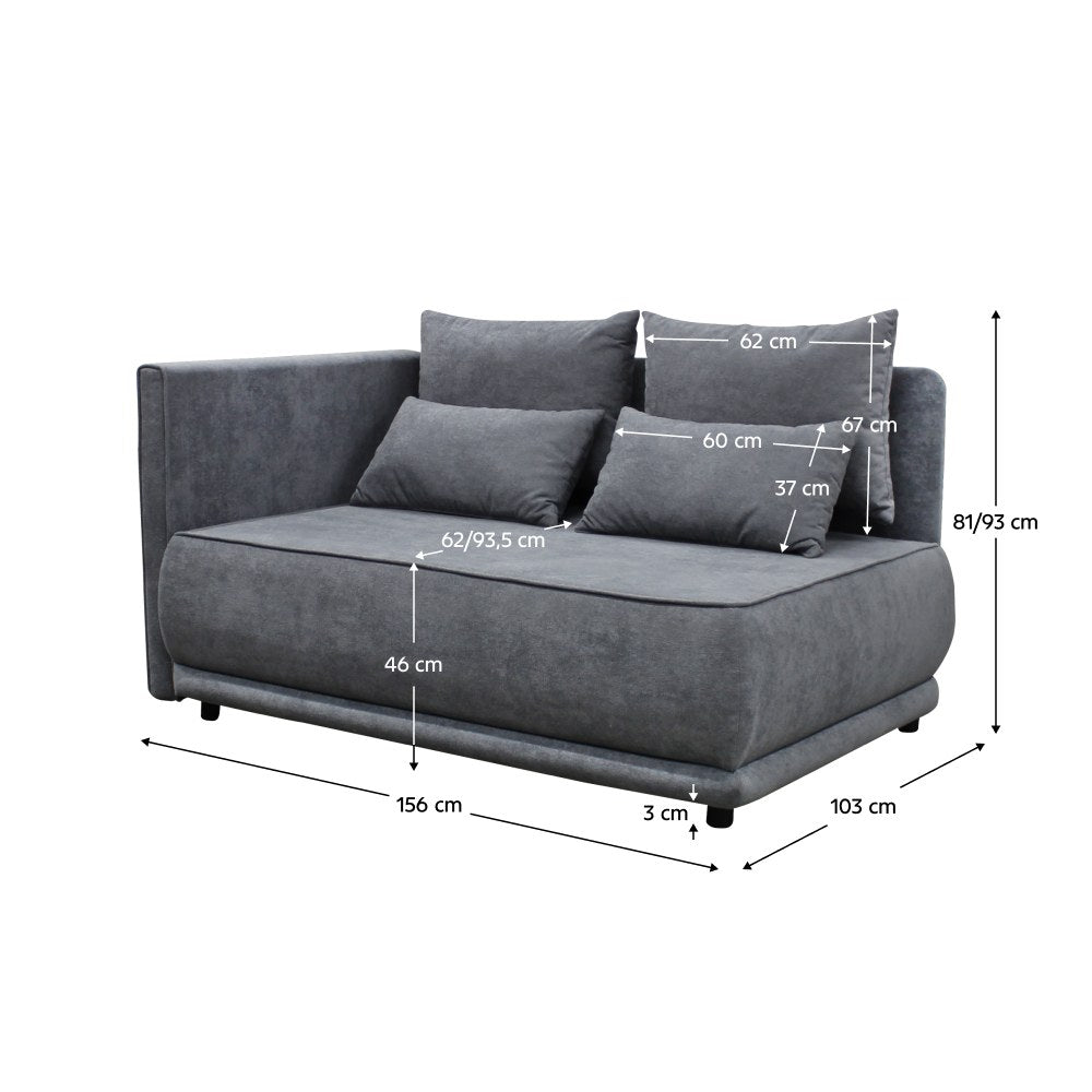 Canapea extensibilă Liami – schiță cu dimensiuni