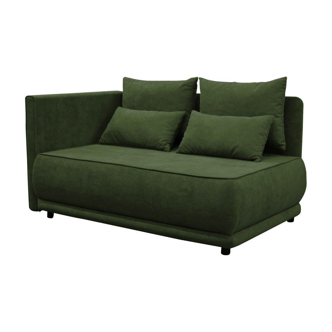 Canapea extensibilă Liami, verde, vedere din față